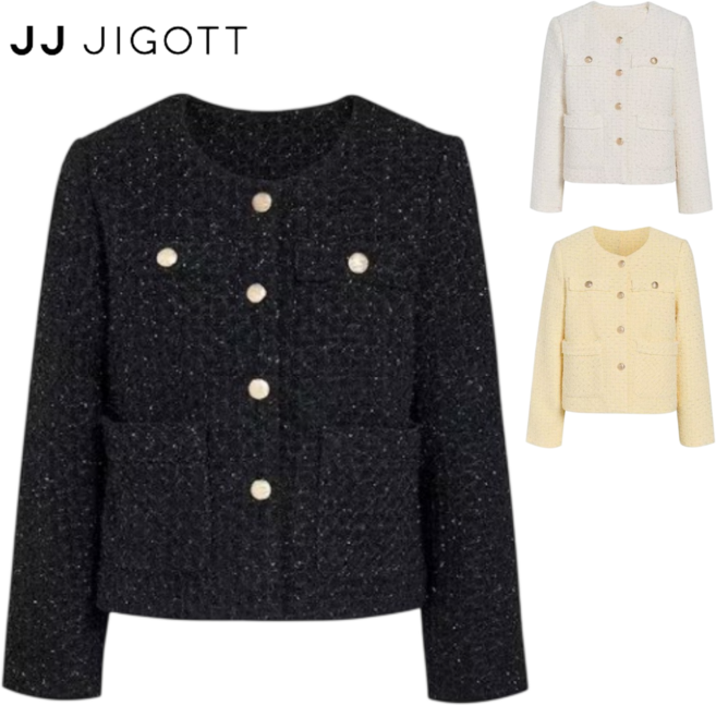 [백화점발송] JJ지고트 여성 트위드 자켓 결혼식 출근 골프 데일리 여행 사진촬영 자켓