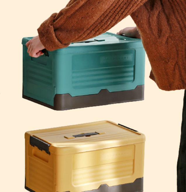 레이 트렁크 차 정리 정리함 QM6 티구안 스파크 모닝 K7 K5 아반떼 제네시스 승용차 캠핑용 캠핑 폴딩 리빙 박스, 중 (옐로우), 1개