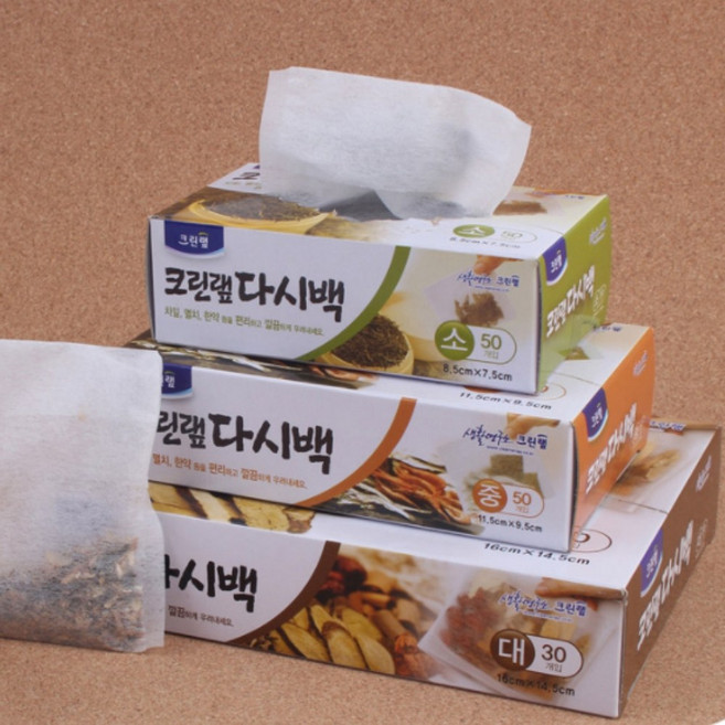 크린랩 다시백 국물 우리기 멸치 디포리 다시망 육수 이유식 한약 약재 다리기 입욕제 방향제 주머니 차 거름망 요리용, 사이즈