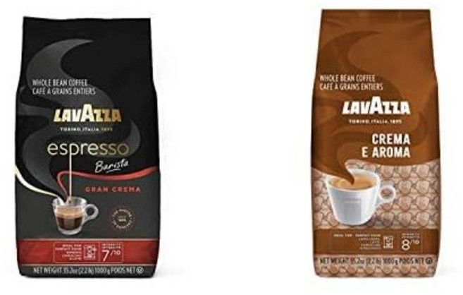 Lavazza 에스프레소 Barista Gran Crema 홀빈 커피 블렌드 미디엄 로스트 2.2 LB 백 + E 아로마 로스트 Value 팩/번들, Lavazza 에스프레소 Barista Gran Cre, 1개