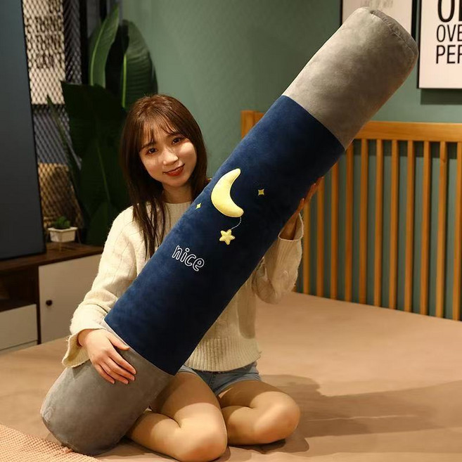 長條抱枕男生款睡覺夾腿專用靠墊牀上女生牀縫填充神器圓柱可拆洗, 安睡月亮