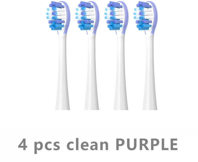 Usmile 모든 시리즈용 칫솔 헤드 Usmile Y1S/Y4/U1/U2/U3/P1/P4 소닉 전동 칫솔 소프트 듀폰 클린 노즐, 11 4 clean purple