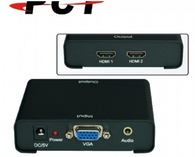 【PCT】1進2出 VGA轉HDMI分配器(VHC102), 1個