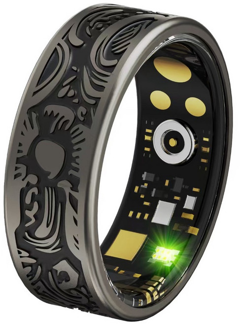 YIKE W9 智能戒指 心率血氧睡眠運動監測計步器, 復古黑12號, 1個