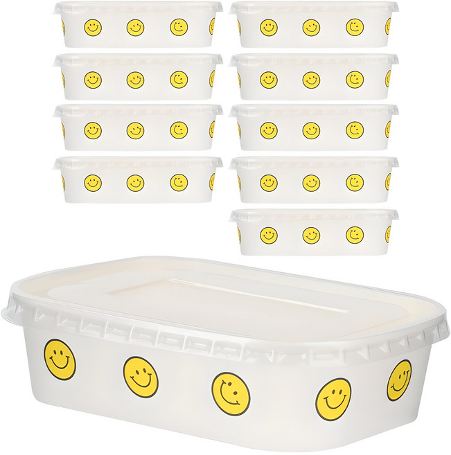 이와이엔스토리 스마일 테이크아웃 용기 580ml, 10개입, 1세트