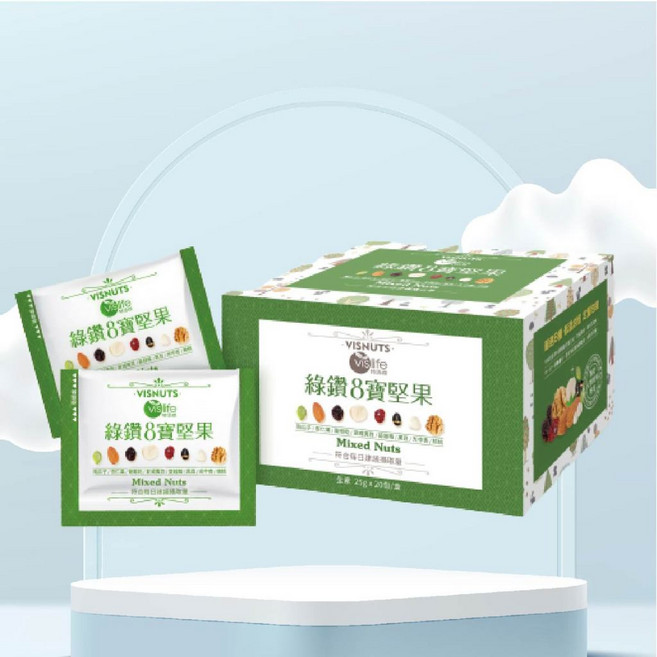 VISNUTS 綠鑽8寶堅果, 2盒組