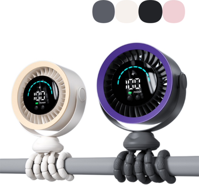 문어발 유모차 선풍기 360도회전 저소음 탁상용 휴대용 자전거 선풍기 캠핑선풍기, 핑크, NJR-130