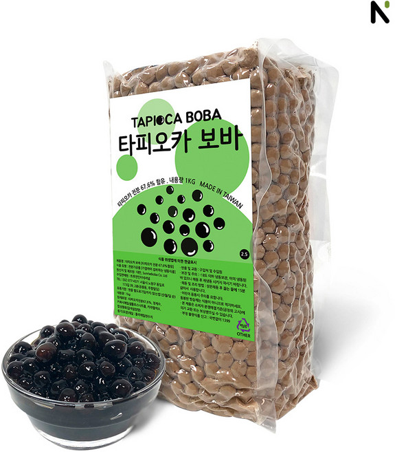 네이쳐티 타피오카 펄 보바2.5 타피오카펄 1kg 버블티 [당일발송], 1개입, 1개