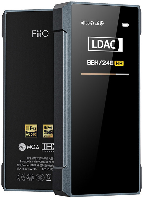앰프 블루투스 업소용 카페 매장용 오디오 DAC FiiO BTR7 MQA USB DSD256 QCC5124 헤드폰 5.1 더블 THX AAA-28 3.5mm 4.4mm 출력, Standard Titanium