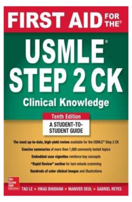First Aid for the USMLE Step 2 Ck Tenth Edition Paperback, Independently Published, English, 9798742066200