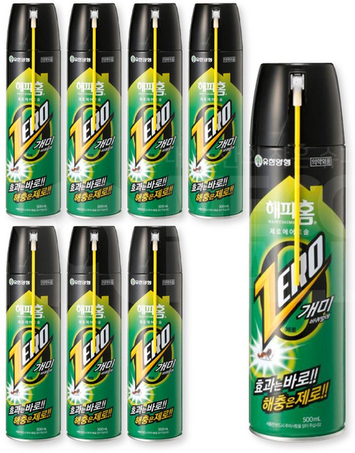 유한양행 해피홈 제로 에어로솔 파워 개미용 살충제, 500ml, 8개