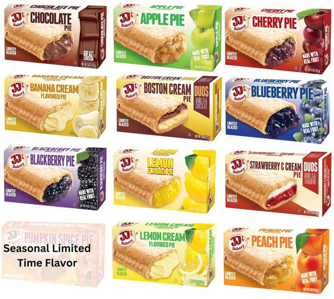 JJ's 베이커리 과일 파이 스낵 버라이어티팩 미국직배송 12개입 1.53kg