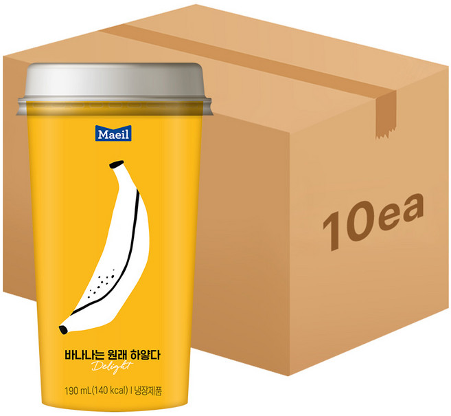 [매일] 바나나는 원래 하얗다 딜라이트 컵 190ml, 10개