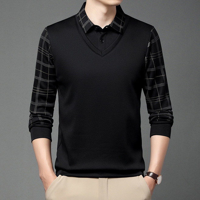SALE-NEW남자카라티/폴로 티셔츠/체크/폴로 티셔츠/카라 티셔츠/워크웨어/남자옷/폴로보이즈/출근룩/남자긴팔티/남성골프티셔츠/남자상의/슬림핏/스판/컴포트/고퀄리티/소프트 원단