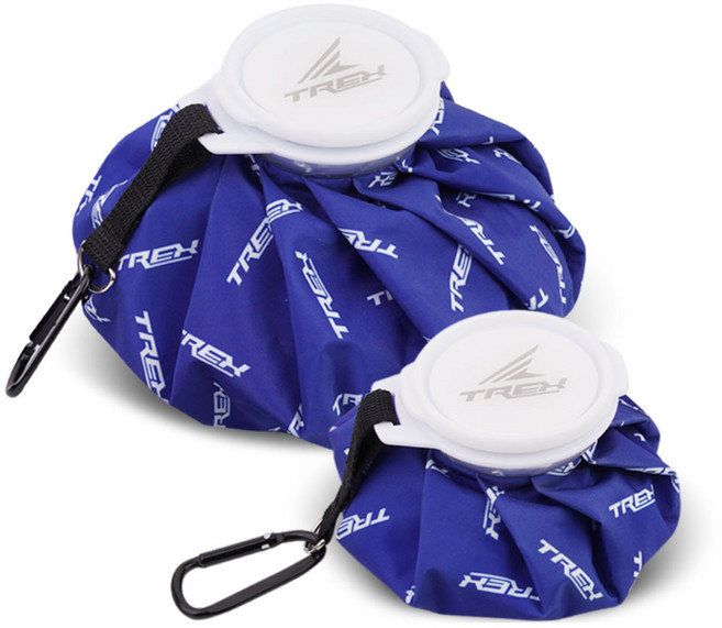 T렉스 방수코팅 카라비너 걸이형 냉온 찜질 얼음 주머니 대형 + 소형 세트 블루, 1세트