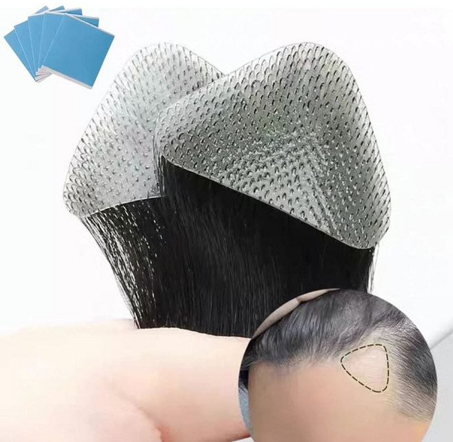 라온샵 M자 붙이는 부분가발 양면테이프 5p포함 남여 엠자탈모 반복사용가능, 내츄얼 블랙 1p