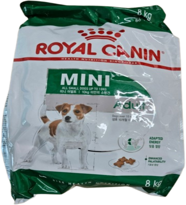 로얄캐닌 강아지 건식사료 미니 어덜트 8세이상, 1개, 8kg, 닭