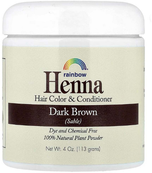 모발 헤나 100% 식물성 헤어 컬러 Rainbow Research Hair color Conditioner, 다크브라운(세이블), 1개