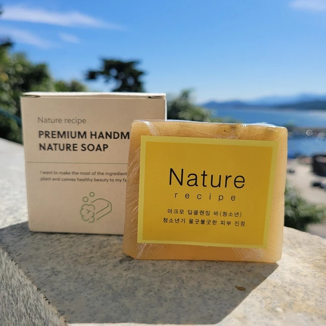 네이처레시피 딥클렌징 모낭충 비누 모냥염 비누 청소년 지루성 피부 수제비누, 100g, 1개입 - 쿠팡