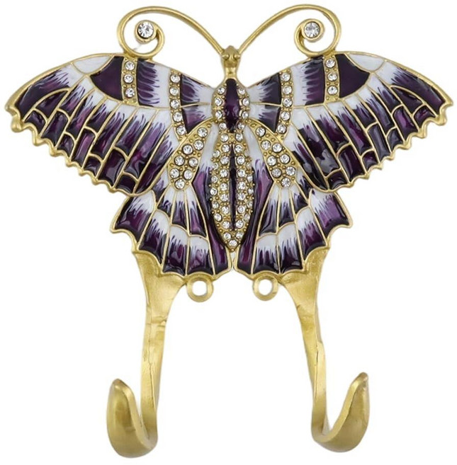 Bitray Vintage Butterfly Wall Hooks Zinc Alloy Decorative Hooks for Hanging Coats Bags Hats