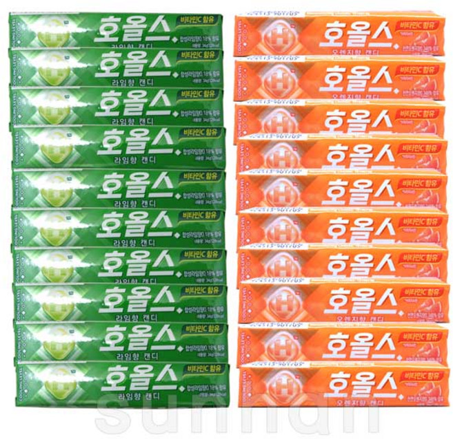 호올스 (라임향 캔디 10개+오렌지향 캔디 10개) 총20개, 27.9g, 1개
