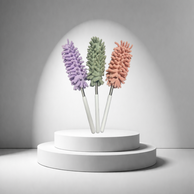 극세사 먼지털이 3P 차량용 내부용 길이조절 자동차먼지털이 먼지청소, 1개, 퍼플 + 핑크 + 그린 3P