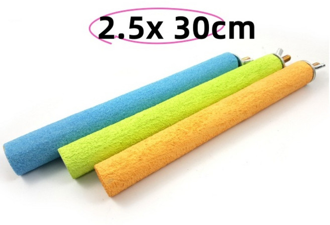 康遠 鸚鵡磨砂站杆 鳥用磨爪磨嘴玩具, 1個, 30cm x 2.5 cm, 不挑色