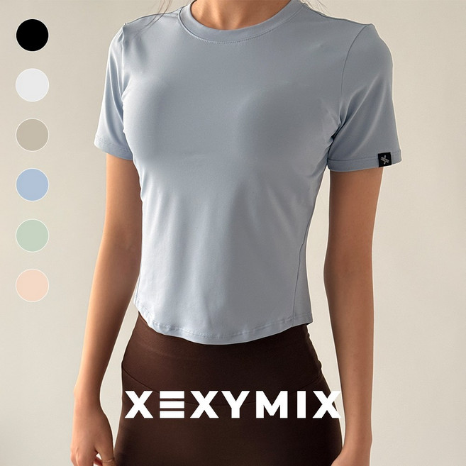 젝시믹스 여성 크롭 반팔 냉감 기능성 티셔츠