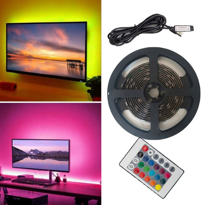 5M 붙이는LED 무드라이트 리모컨 SMD5050 줄조명 RGB 42421pc 1(EA), 색상, 1개