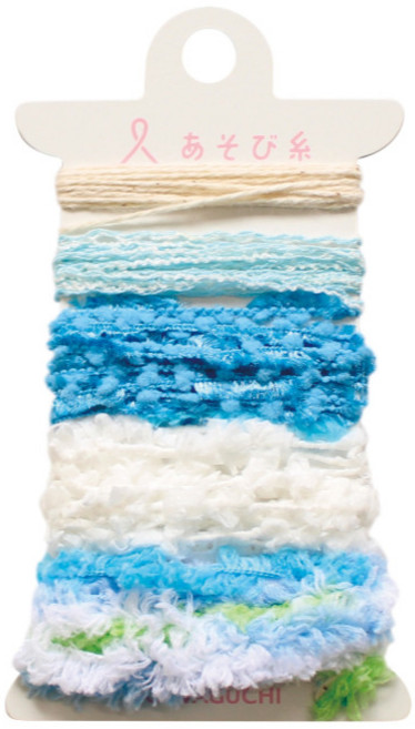 미니 손뜨개 DIY 키트 직조기 니팅머신 태교 취미 뜨개질 베틀 공예, 손뜨개 실(연블루), 1개