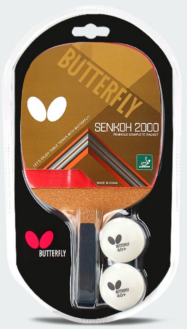버터플라이 센코 2000 펜홀더 탁구라켓 완제품 세트, 1개