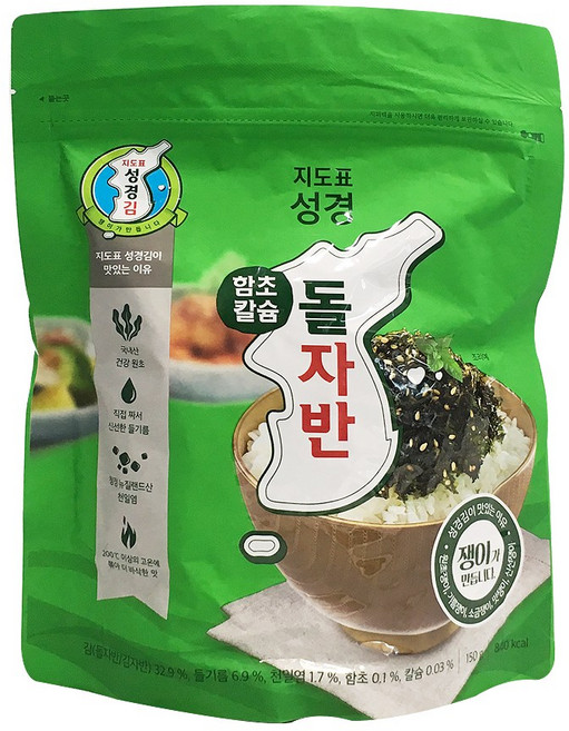지도표 성경김 함초칼슘 돌자반 150g, 1개