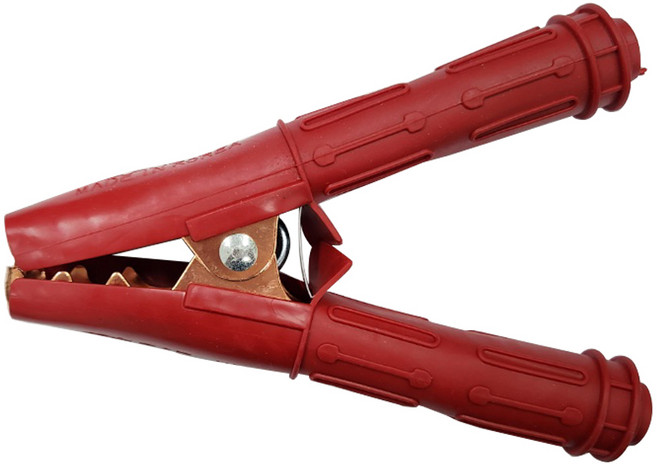 국산 대진 특대형 어스클램프 악어집게 배터리 용접 접지용 200A, 1개, 적색