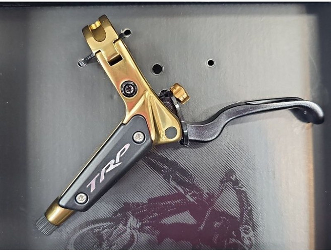 TRP DHR EVO 前碟煞 後碟煞 前後碟煞組 附油管5.0*1900mm 不附碟盤 金色款, 1個, 2188-548 前碟煞*1