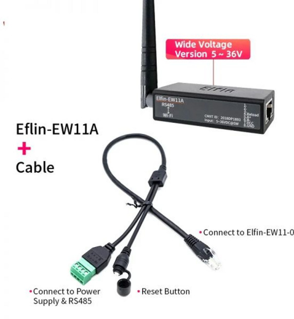 직렬 포트 RS485-WiFi 장치 서버 Elfin-EW11 지원 TCP/IP 텔넷 모드버스 TCP 프로토콜 IOT 데이터 전송 변환기, 1개