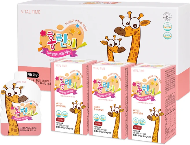 바이탈타임 홍린이 어린이 홍삼, 750ml, 1개 - 쿠팡