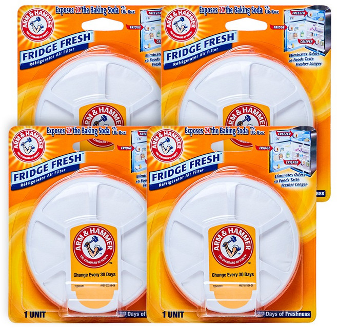 암앤해머 후릿지 후레쉬 냉장고 탈취제 부착형 75g x4, 4개