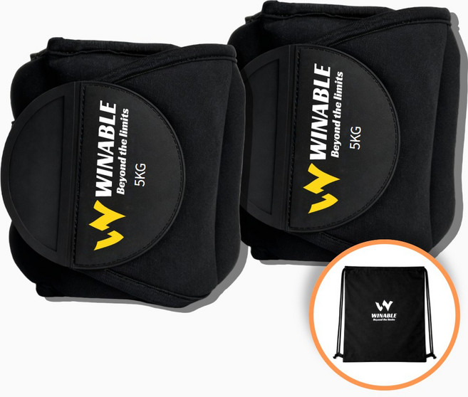 윈어블 모래주머니 손목 발목 중량밴드 헬스 웨이트 크로스핏 슈즈백 포함, 블랙, 10kg