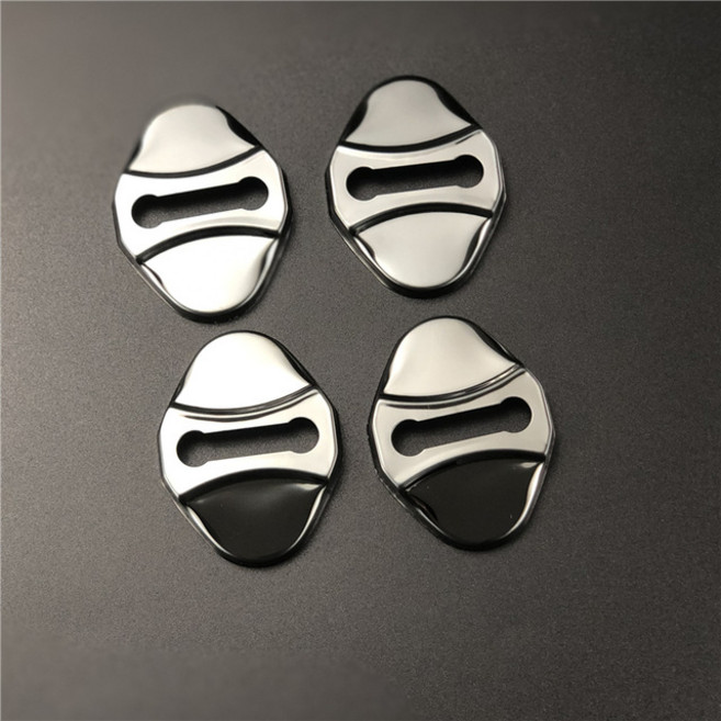 랜드 로버 디스커버리 레인지 로버 용 차량 도어 잠금 커버 VELAR P250 P380 Jaguar XE XF E-PACE F-PACE XEL XFL HAVAL H5, 1개, [02] Black