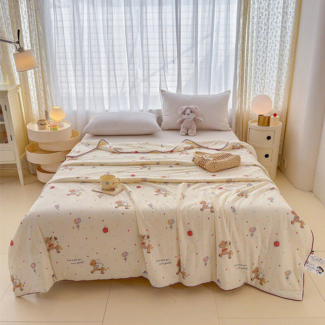 POPSONIC 여름 차렵 이불 모달 냉감 워싱차렵 먼지없는 사계절 이불