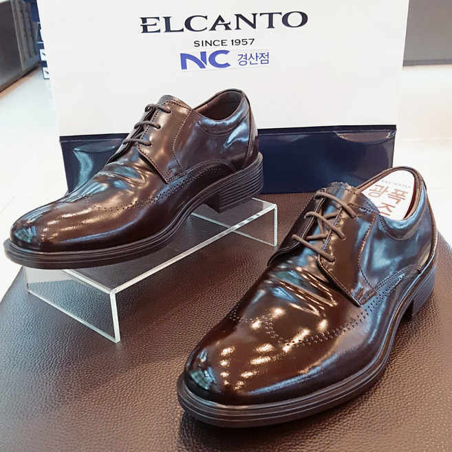 ELCANTO 엘칸토 볼 넓은 광폭 정장구두 천연가죽 소가죽 4CM굽 남성정장구두 블랙/브라운