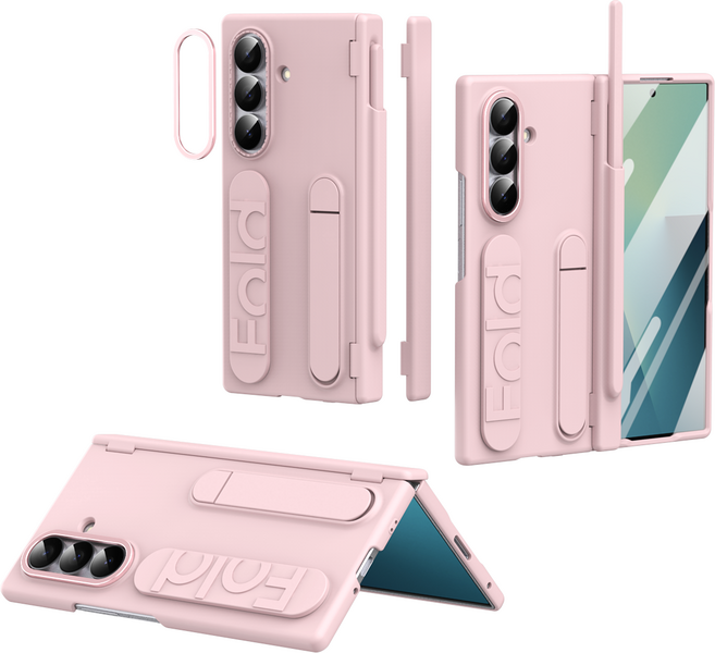 Elvo 갤럭시 Z폴드 7/6 케이스 투 명 힌지보호 핸드스트랩 스텐드거치대 sPen 2개힌지 교체 가능