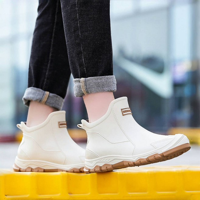 Fowod 사계절 패션 남성 장화 숏 레인부츠 초경량 미끄럼방지