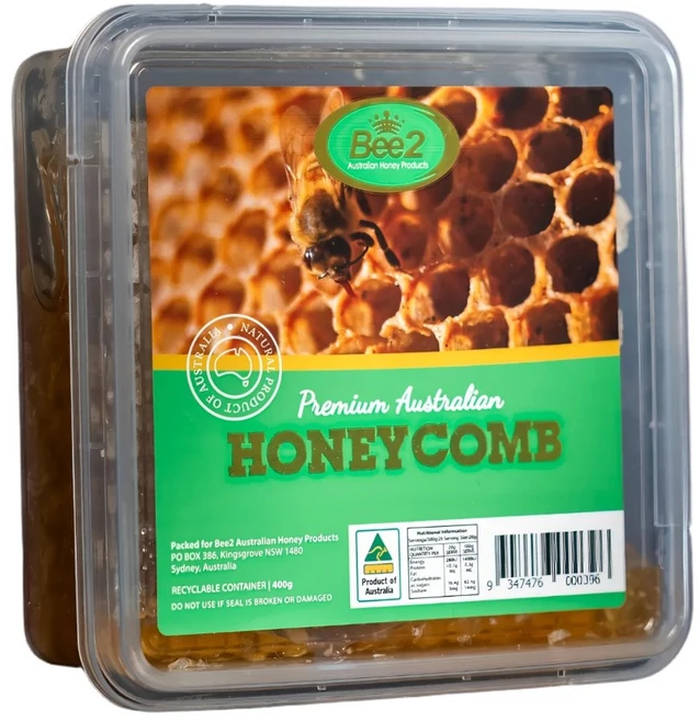 호주 Bee2 비투 HONEY COMB 허니콤부 밀랍꿀 꿀벌집 벌꿀집 벌집꿀 1개 400g - 쿠팡