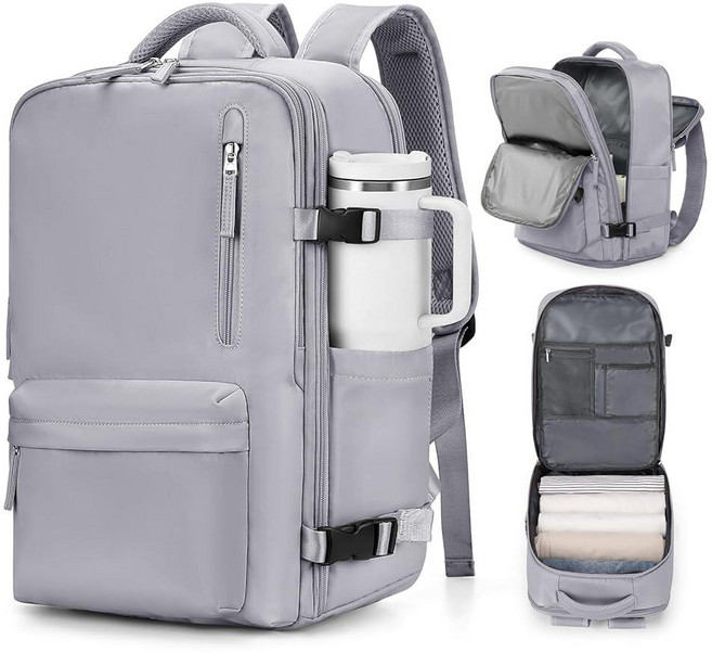 VGCUB 대형 여행 작업 비즈니스 백팩 기내용 승인 노트북 여성용 남성용 Mochila de Viaje 퓨어 핑크. 라지 389579, XXL, 회색