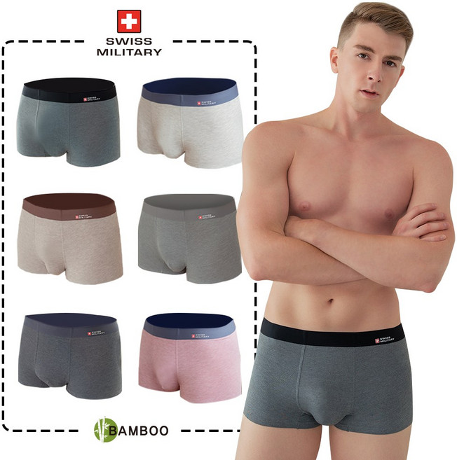 스위스밀리터리 뱀부 심리스 6장세트 무봉제 남자팬티 드로즈