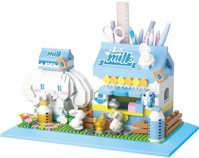 알꿀밤-나노블럭-코믹스 YK연필꽂이 밀크 시나모롤, 1개