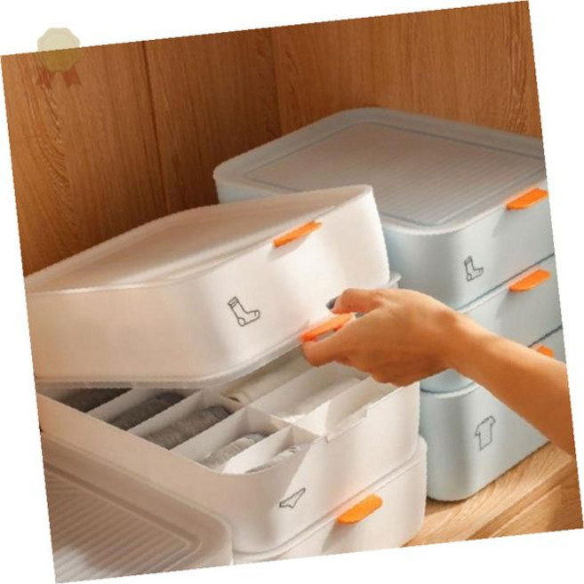 서랍형 속옷 정리함 칸막이 언더웨어 브래지어 팬티 양말 넥타이 스카프 소품 수납, 스카이블루1칸, 1개