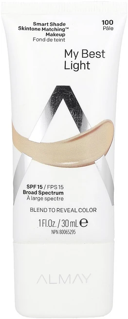 Almay Smart Shade 스킨톤 매칭 메이크업 SPF 15 100 My Best Light 30ml(1fl oz) Almay (알메이), 1개 - 쿠팡
