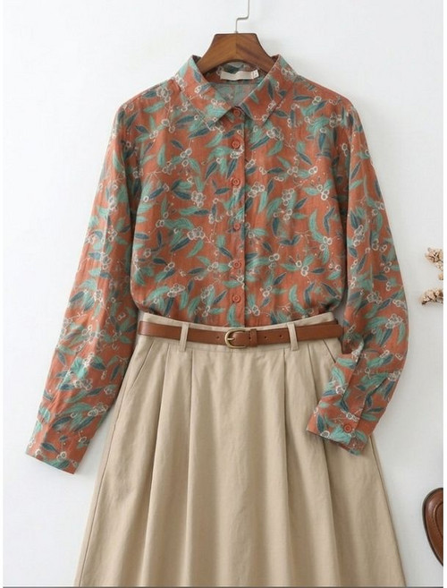 넬리 캐서린 패턴 카라 셔츠 NC3BL010